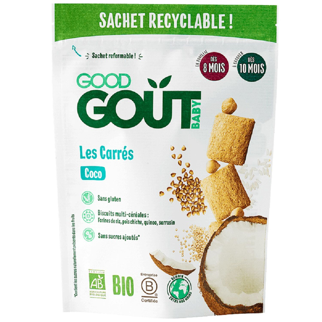 GOOD GOUT Bolachas para Bebé Coco Bio Les Carrés 50 g