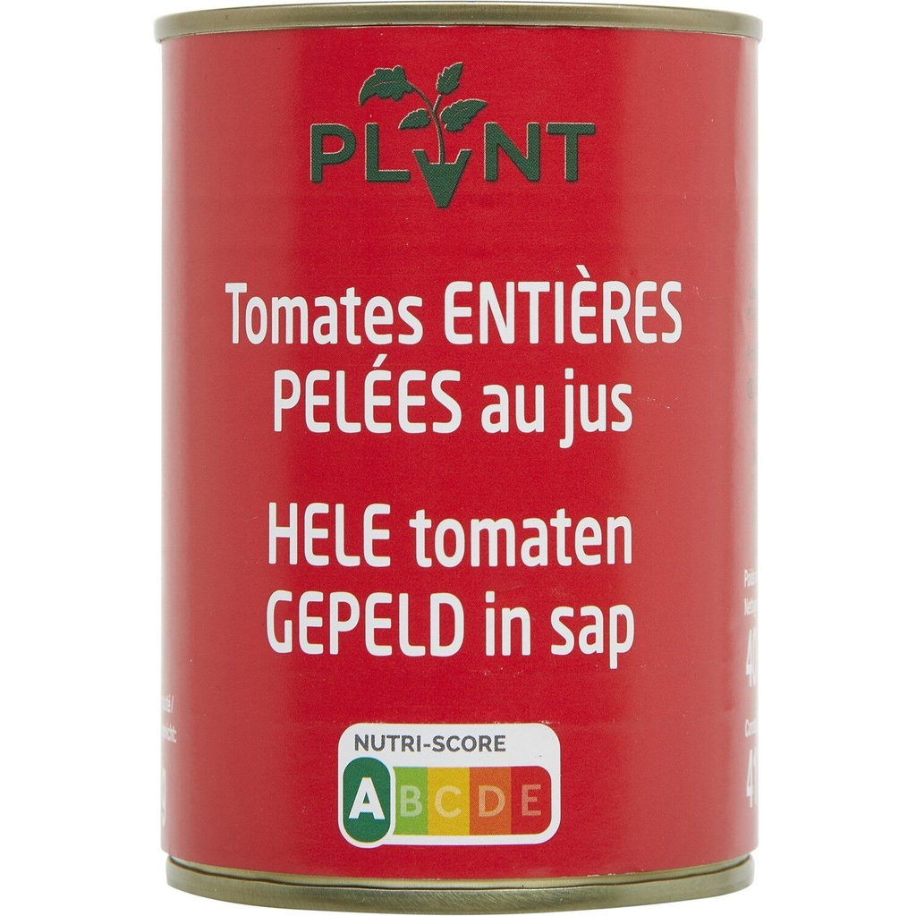 PLANT Tomates enteros pelados en jugo 400 g