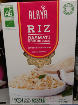 [3770004096992] ALAYA Arroz Basmati Coco Bio 250 g
