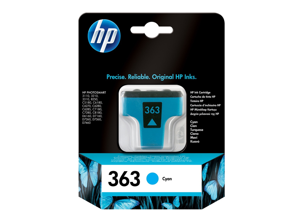 HP Cartucho de tinta 363 Cian 1 unidad(es)