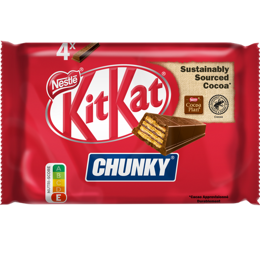 [3800020456262] KITKAT Kit Kat Chunky barritas crujientes recubiertas de chocolate con leche 4x40g