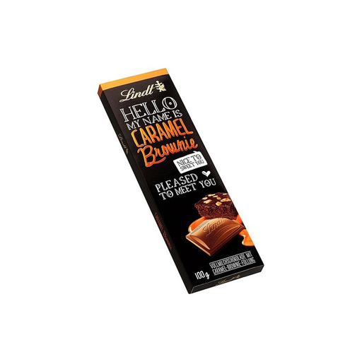 [4000539222009] LINDT Chocolate Bar Hello Caramel Brownie 100 g