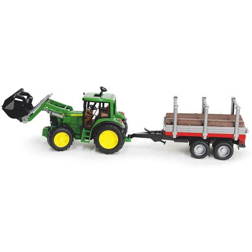 [4001702011420] BRUDER John Deere, trator e reboque florestal