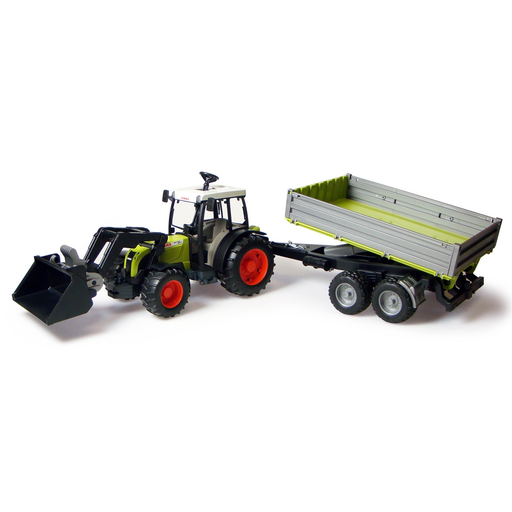 [4001702019983] BRUDER Véhicule Tracteur Claas vert avec fourche et remorque l'unité