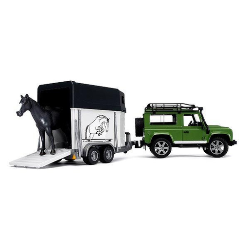 [4001702025922] BRUDER Land Rover Defender 90 Break with horse trailer and horse figure 1 unit