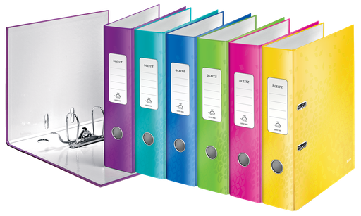 [4002432104055] LEITZ 180° Lever Arch Files Wow Plastic 80mm Spine Assorted 10 units