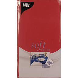 [4002911823095] PAPSTAR Non-woven textile look tablecloth Soft Selection 120x180cm red 1 tablecloth