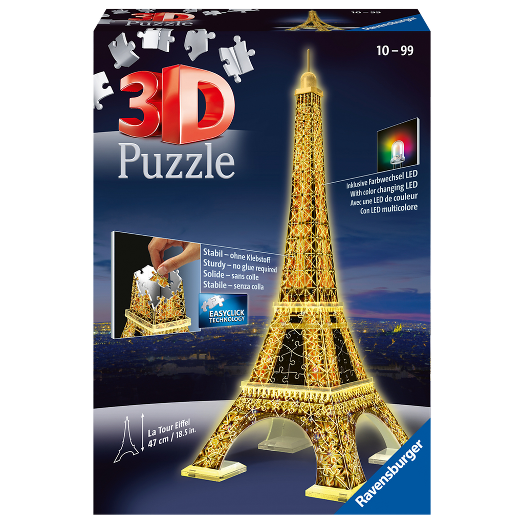 RAVENSBURGER Puzzle 3D Tour Eiffel Illuminée le puzzle