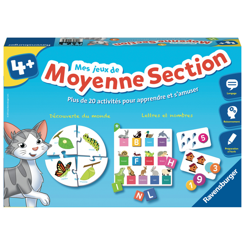 RAVENSBURGER Jeu Éducatif Mes Jeux de Moyenne Section, le coffret