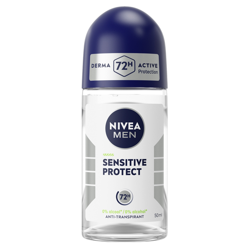 [4005808302048] NIVEA Déodorant bille homme Anti-transpirant Sensitive 72h Derma Active MEN 50 ml