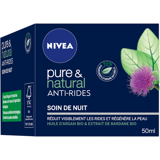 [4005808582464] NIVEA Cuidado de noite Pure & Natural, antirrugas 50 ml