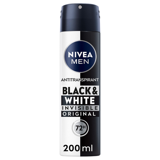 [4005900035684] NIVEA Déodorant Homme anti-transpirant Black&White Invisible Spray 200 ml