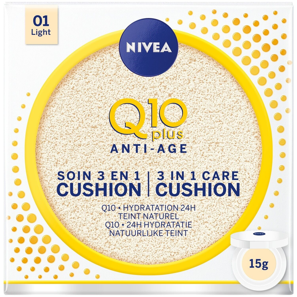 NIVEA Soin 3en1 Cushion Q10 Plus Teint Naturel 01 Light 15 ml