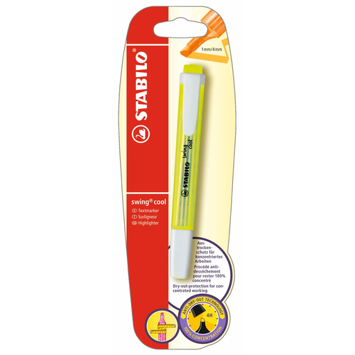 [4006381159869] STABILO Swing Cool Highlighter Yellow Blister x 1