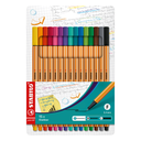 STABILO Stylos-feutres point 88 assortis, pochette de 15