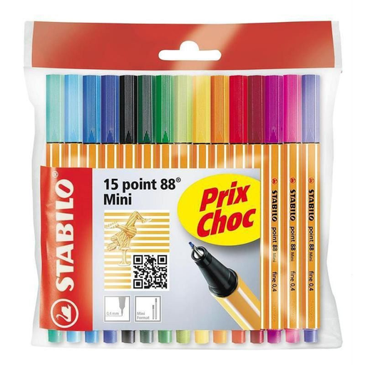[4006381441384] STABILO Fine liners point 88 Mini Ecopack of 15 pieces
