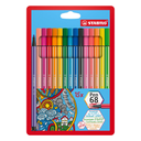 STABILO Rotuladores Pen 68, estuche de 15 unidades (incluye 5 fluorescentes)