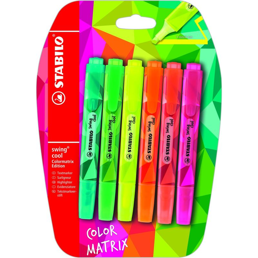 [4006381489256] STABILO Marcadores de Texto Swing Cool Colormatrix, pack de 6
