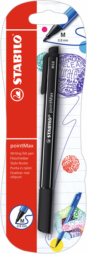 [4006381503716] STABILO Stylo Feutre Point Max Pointe Moyenne 0.8mm Noir