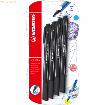 Stabilo 4 Feutr. Pointmax Noir