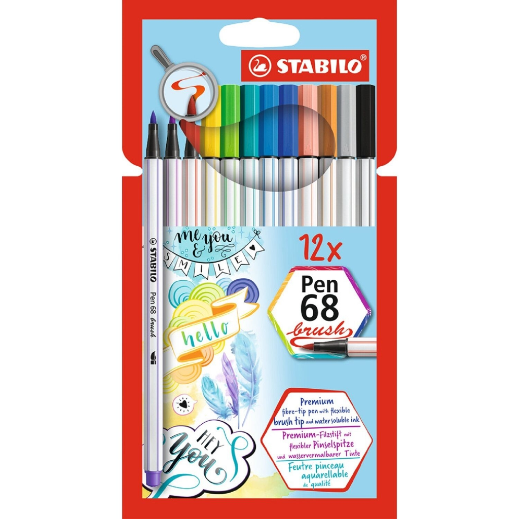 STABILO Feutres pinceau Pen 68 brush le paquet de 12
