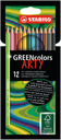 STABILO Crayons de couleur GREEN colors ARTY lot de 12