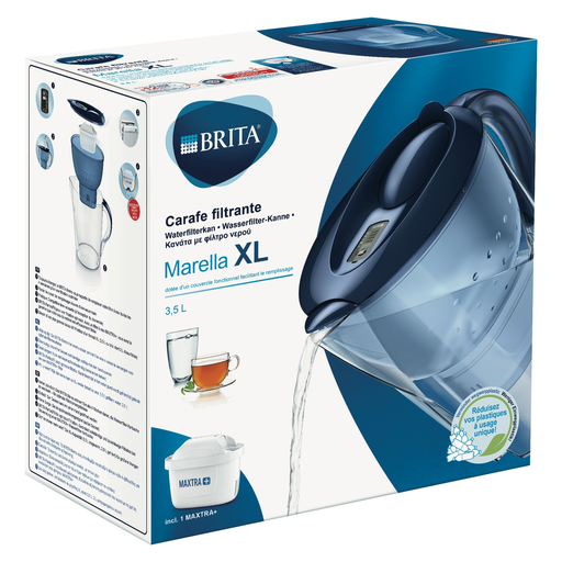 [4006387076917] BRITA Jarro filtrante Marella XL Azul 1 cartucho filtrante MAXTRA+ incluído