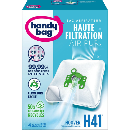 [4006508186914] HANDY BAG Vacuum Cleaner Bags H41 Hoover 4 bags + 1 cut-to-size air outlet filter