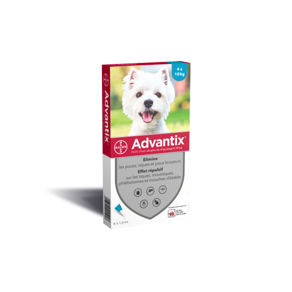 ADVANTIX Petit Chien (4 à 10 kg) 4 Pipettes