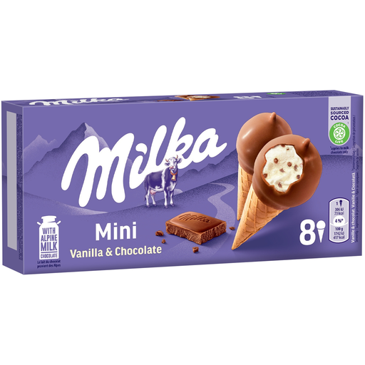 [4007993014317] MILKA Gelados Cones Mini Baunilha Chocolate 140 g