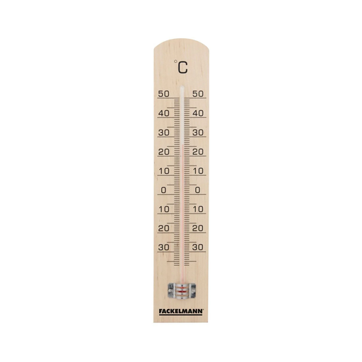 [4008033163651] FACKELMANN Termómetro interior y exterior de madera Tecno