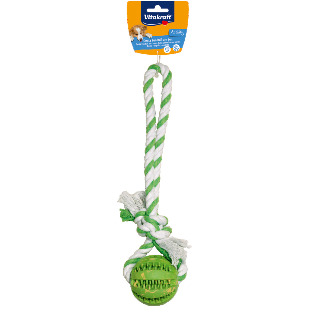 VITAKRAFT Balle dental caoutchouc sur corde