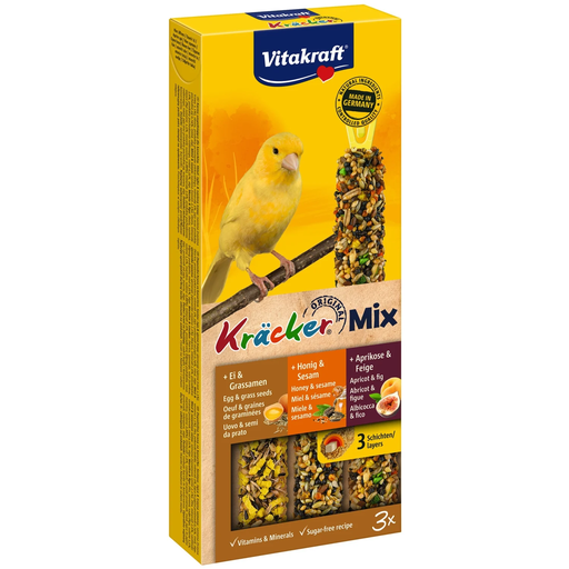 [4008239212290] VITAKRAFT Friandises Kracker Original Sésame Abricot Figue pour Canaris 80 g