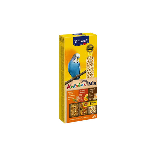 [4008239212375] VITAKRAFT Kräcker Trio-Mix Herbes Paprika/Banane Sésame/Kiwi Citron Perruches P/3