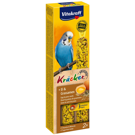 [4008239212634] VITAKRAFT Budgie Kracker Egg & Grass Seeds 54 g