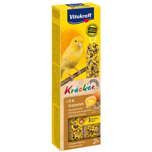 [4008239212658] VITAKRAFT Canary Treat Sticks Egg And Grass Seeds 54 g