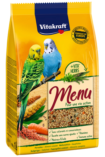 [4008239249456] VITAKRAFT Complete Feed Seeds for Budgies Menu Premium 900 g