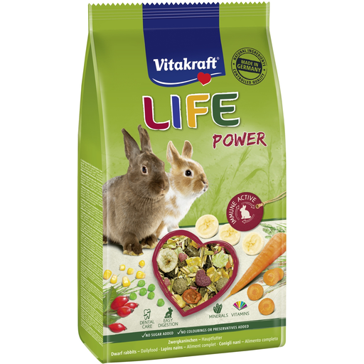 [4008239251190] VITAKRAFT Alimento Para Conejo Enano Mezcla Zanahoria Sin Azúcar Añadido Life 600 g