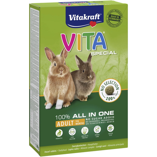 [4008239253149] VITAKRAFT Complete feed for adult dwarf rabbits 600 g
