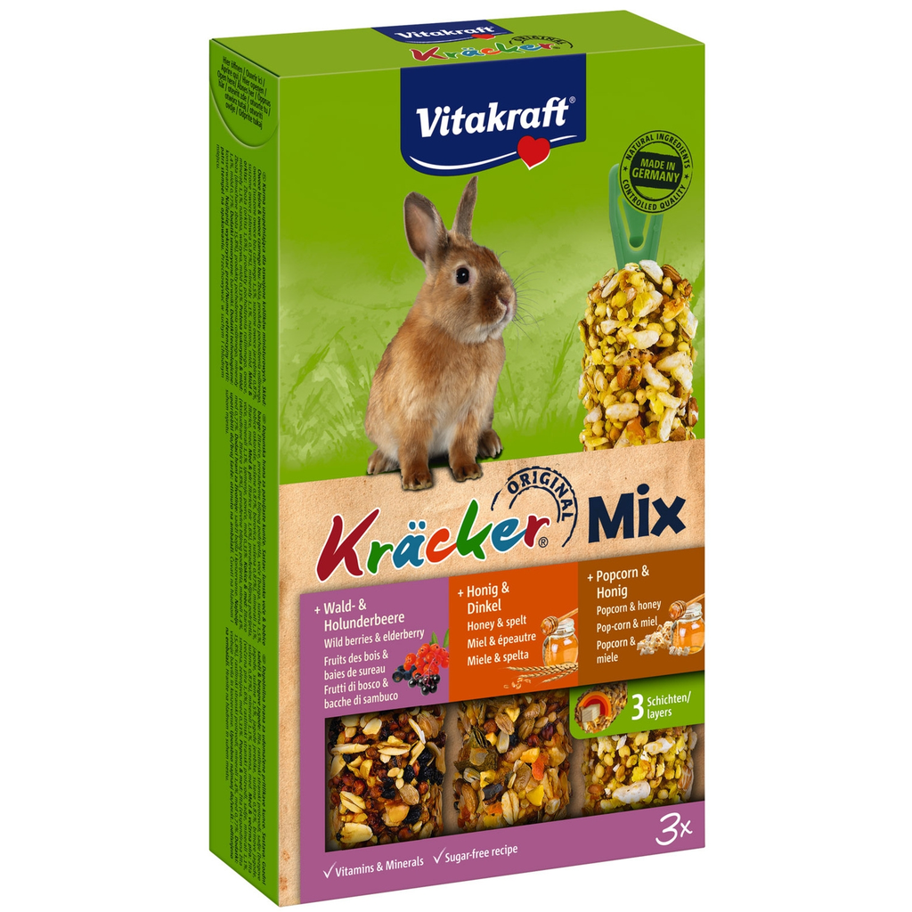 VITAKRAFT Kräcker Trio-Mix Petiscos para Coelhos Anões 160 g