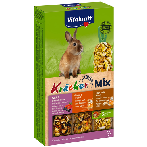 [4008239253385] VITAKRAFT Kräcker Trio-Mix Treats for Dwarf Rabbits 160 g