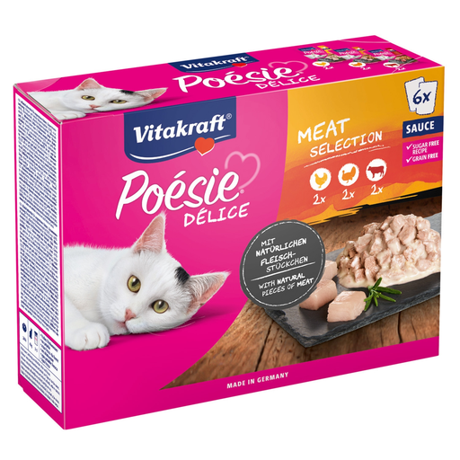 [4008239352941] VITAKRAFT Pâté en sauce au poulet, dinde et bœuf pour chats 6 x 85 g
