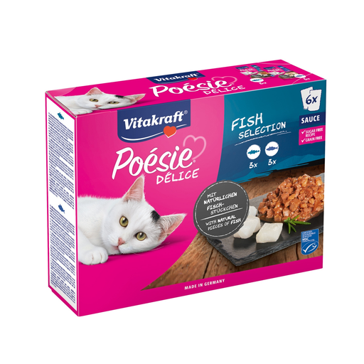 [4008239352958] VITAKRAFT Pâté en sauce au colin et cabillaud pour chats 6 x 85 g