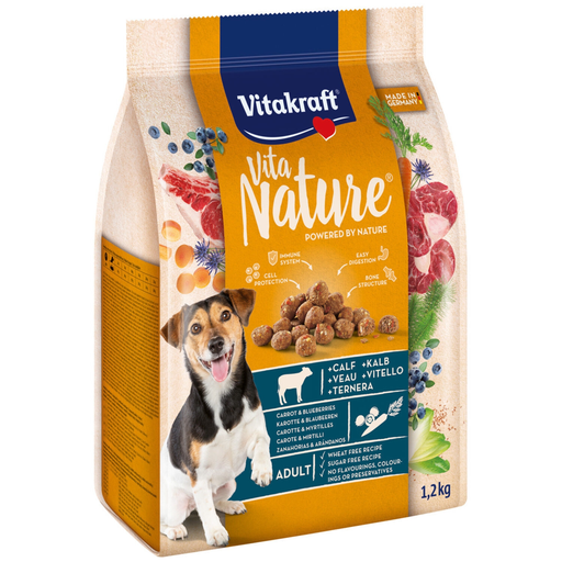 [4008239359490] VITAKRAFT Croquettes pour chien veau avec carottes & myrtilles 1,2 kg