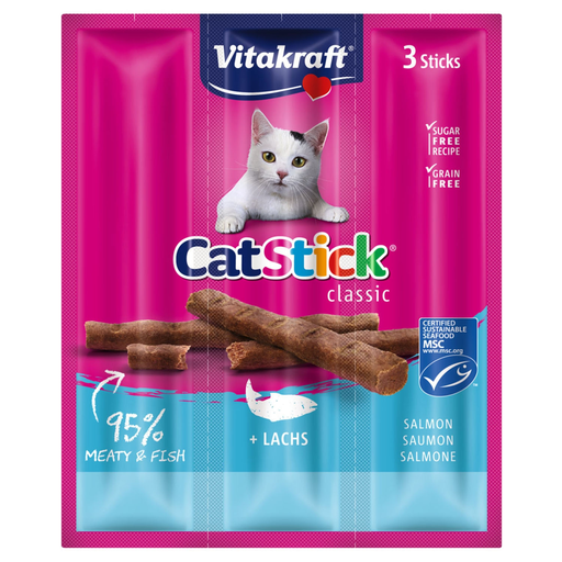 [4008239393142] VITAKRAFT Friandise pour chat Cat Stick Mini Saumon 18 g