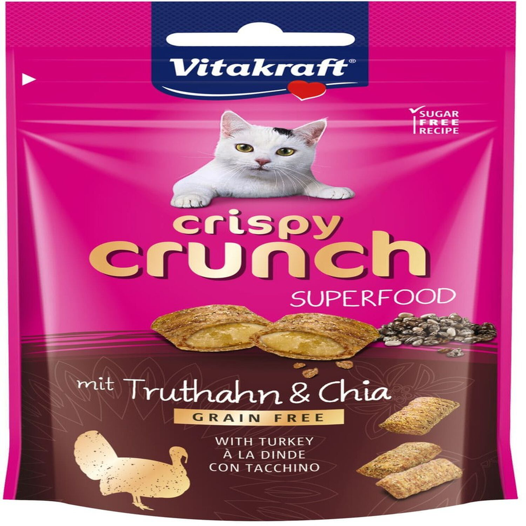 VITAKRAFT Premios para Gato Adulto Superfood Pavo Chía 75 g