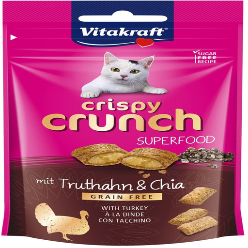 [4008239393166] VITAKRAFT Friandises Pour Chat Adulte Superfood Dinde Chia 75 g