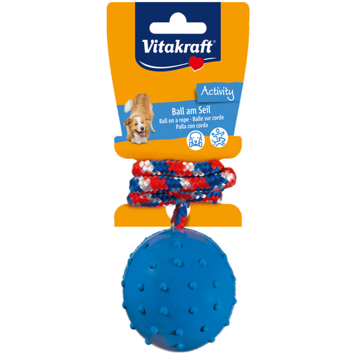 [4008239396518] VITAKRAFT Rubber ball with rope 6 cm