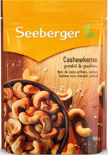 [4008258038000] SEEBERGER Roasted Salted Cashews 150 g