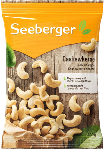[4008258107010] SEEBERGER Natural Cashew Nuts 200 g